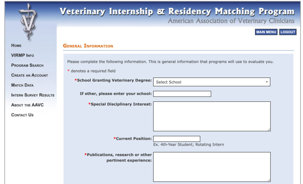 獣医、アメリカ獣医専門医、米国獣医専門医、マッチング、マッチングとは正式名称、Veterinary Internship and Residency Matching Program 、VIRMP、General Information