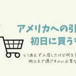 アメリカ節約生活/引越して最初に買うべきもの