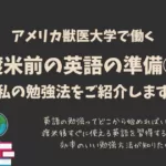 渡米前の英語の準備②私の勉強法をご紹介します/アメリカ獣医大学で働く