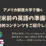 渡米前の英語の準備③お勧めコンテンツ/アメリカ獣医大学で働く