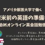 渡米前の英語の準備④おすすめオンライン英会話勉強法/アメリカ獣医大学で働く